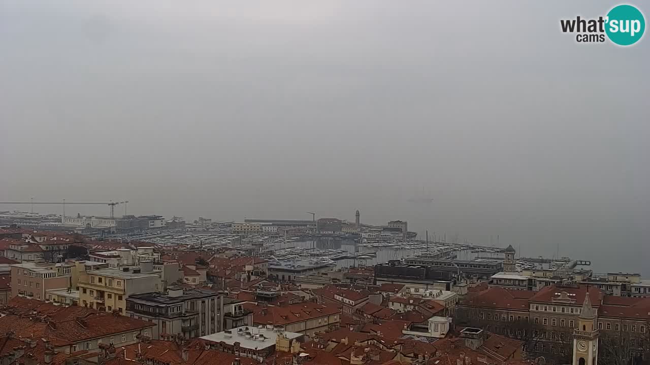 Webcam en direct Trieste, ville, golfe, port et château de Miramare