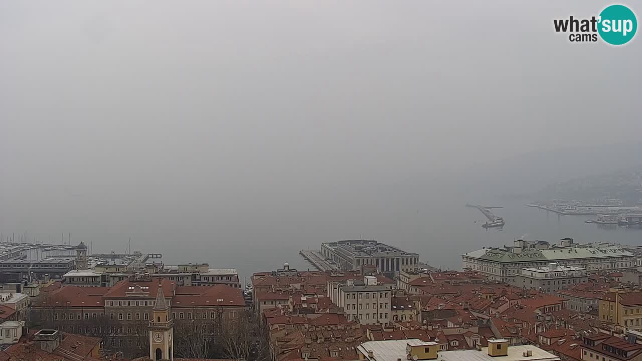 Webcam en direct Trieste, ville, golfe, port et château de Miramare