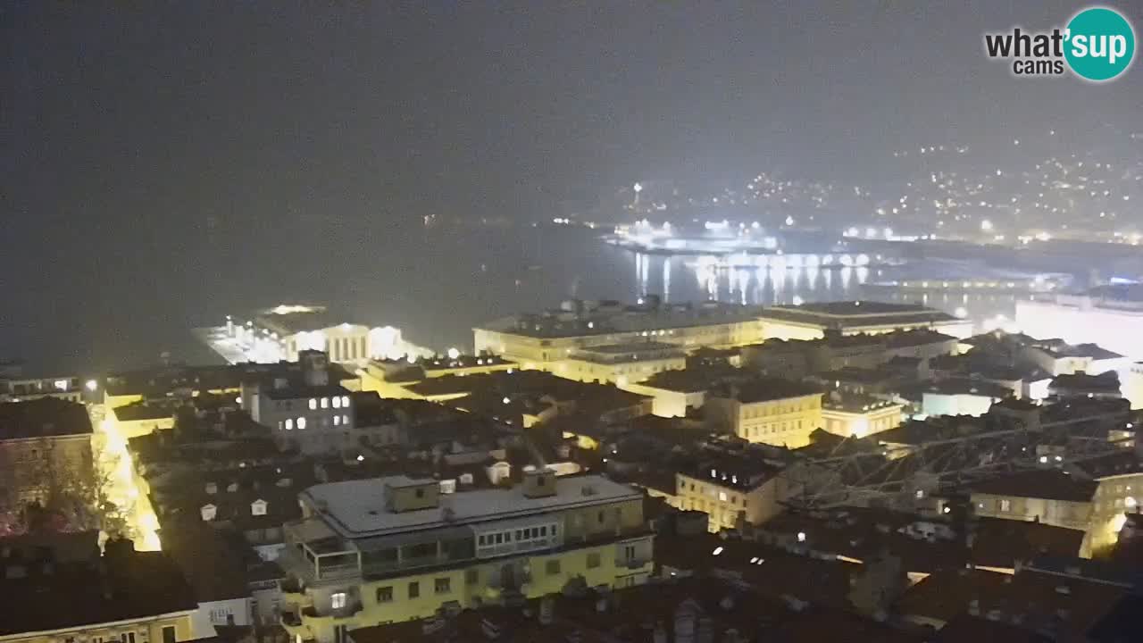 Webcam en direct Trieste, ville, golfe, port et château de Miramare