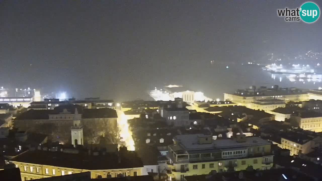 Webcam en direct Trieste, ville, golfe, port et château de Miramare