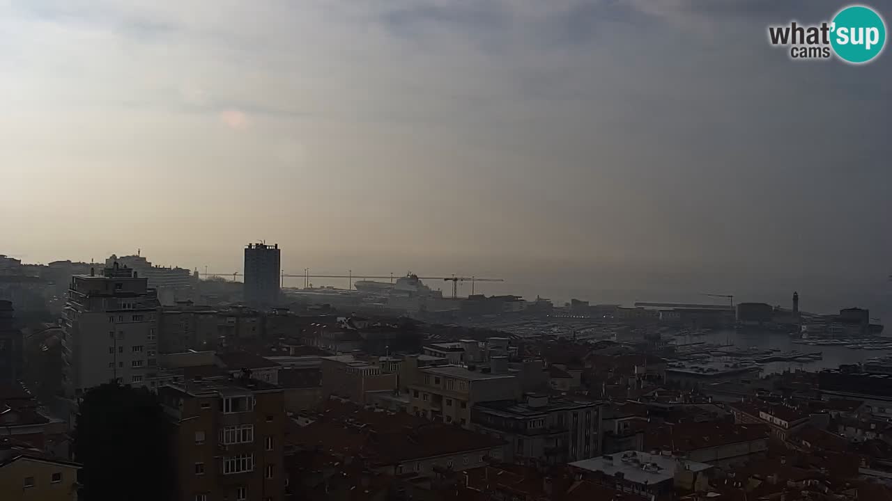 Live webcam Trieste – Panorama of the city, the Gulf, the maritime station and the Miramare castle