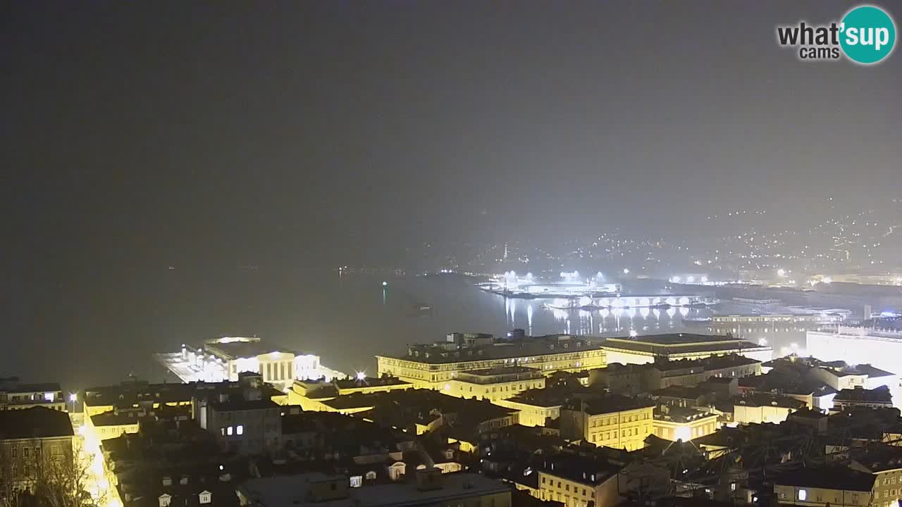 Webcam en direct Trieste, ville, golfe, port et château de Miramare