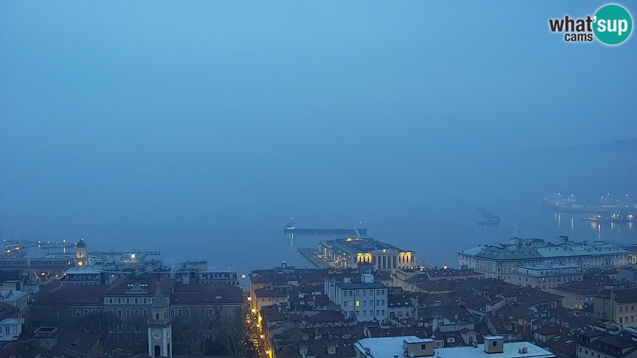 Webcam en direct Trieste, ville, golfe, port et château de Miramare