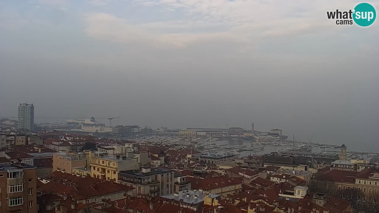 Webcam en vivo Trieste, ciudad, golfo, puerto y castillo de Miramare