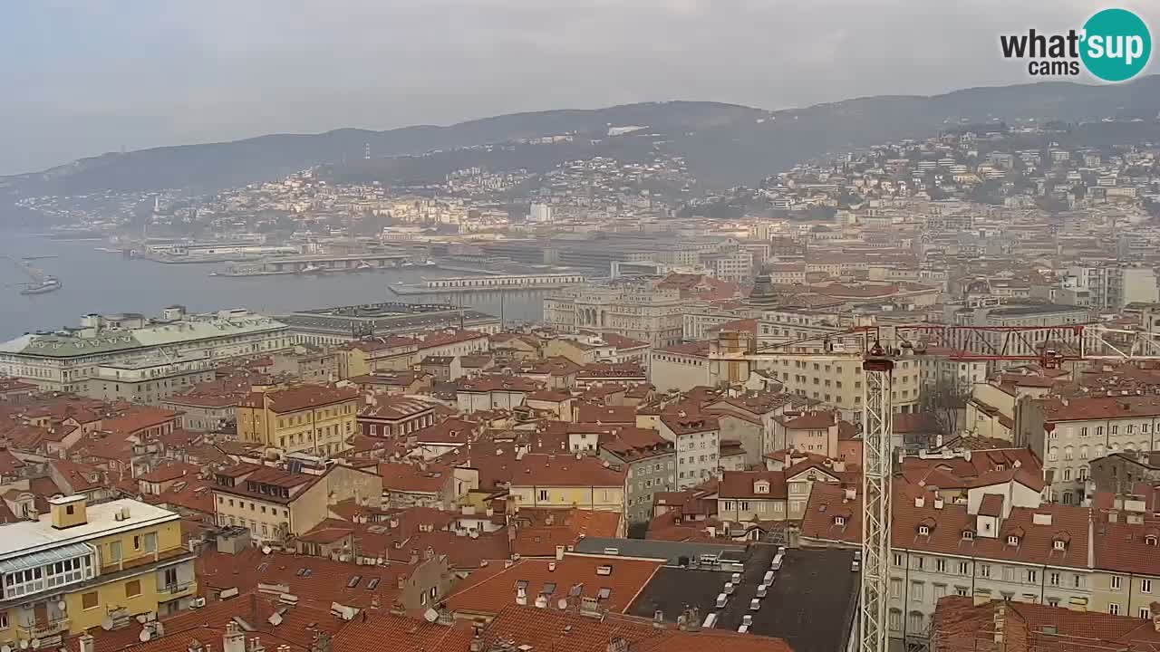 Live webcam Trieste – Panorama of the city, the Gulf, the maritime station and the Miramare castle