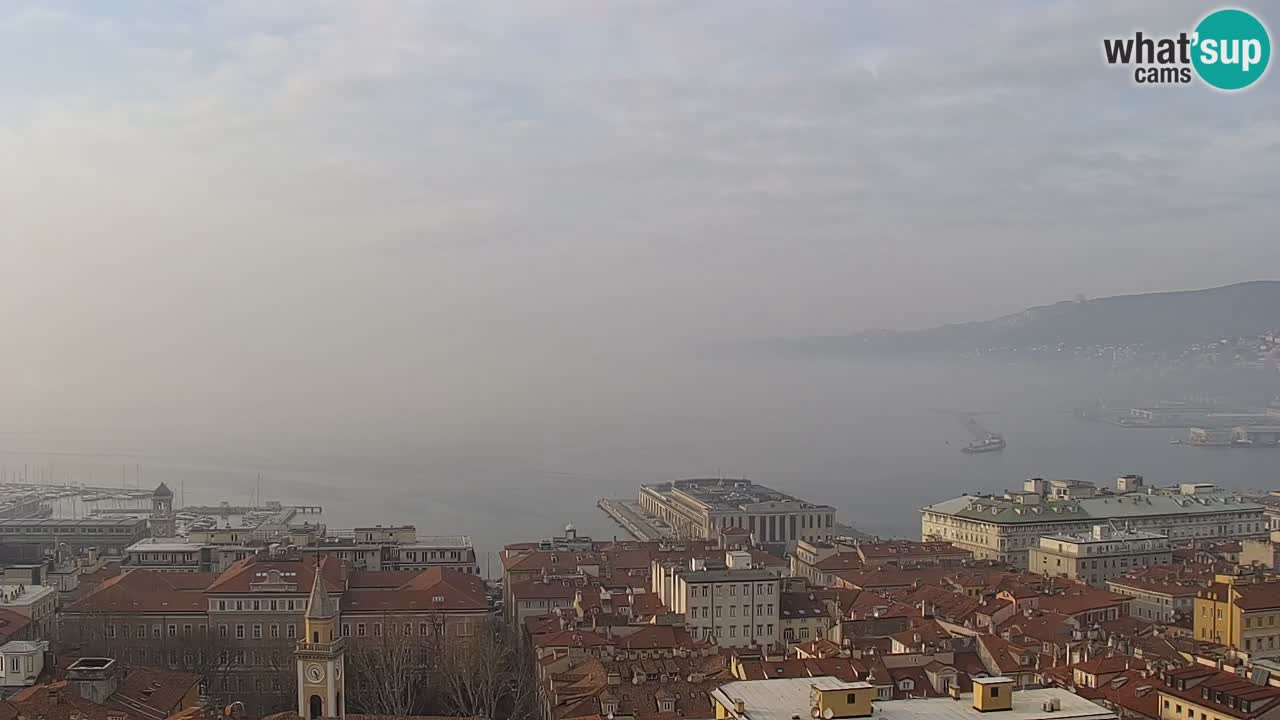 Webcam en vivo Trieste, ciudad, golfo, puerto y castillo de Miramare