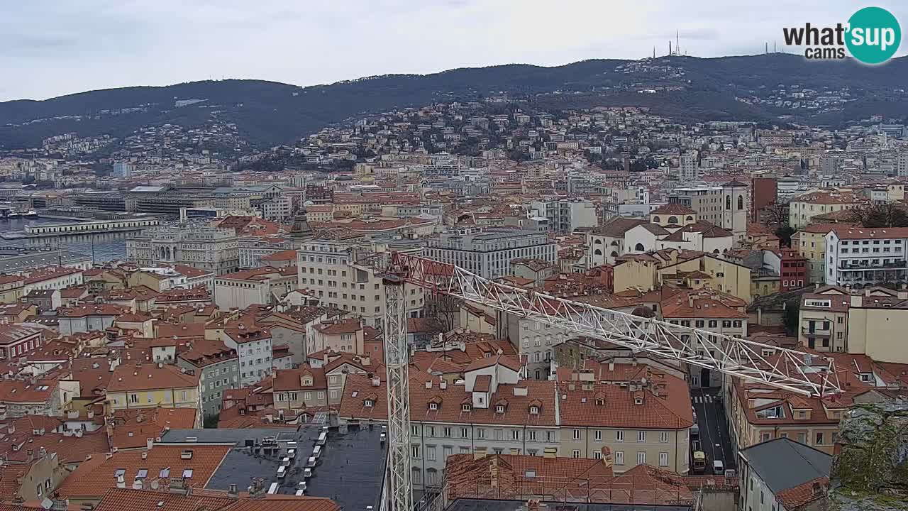 Webcam en direct Trieste, ville, golfe, port et château de Miramare