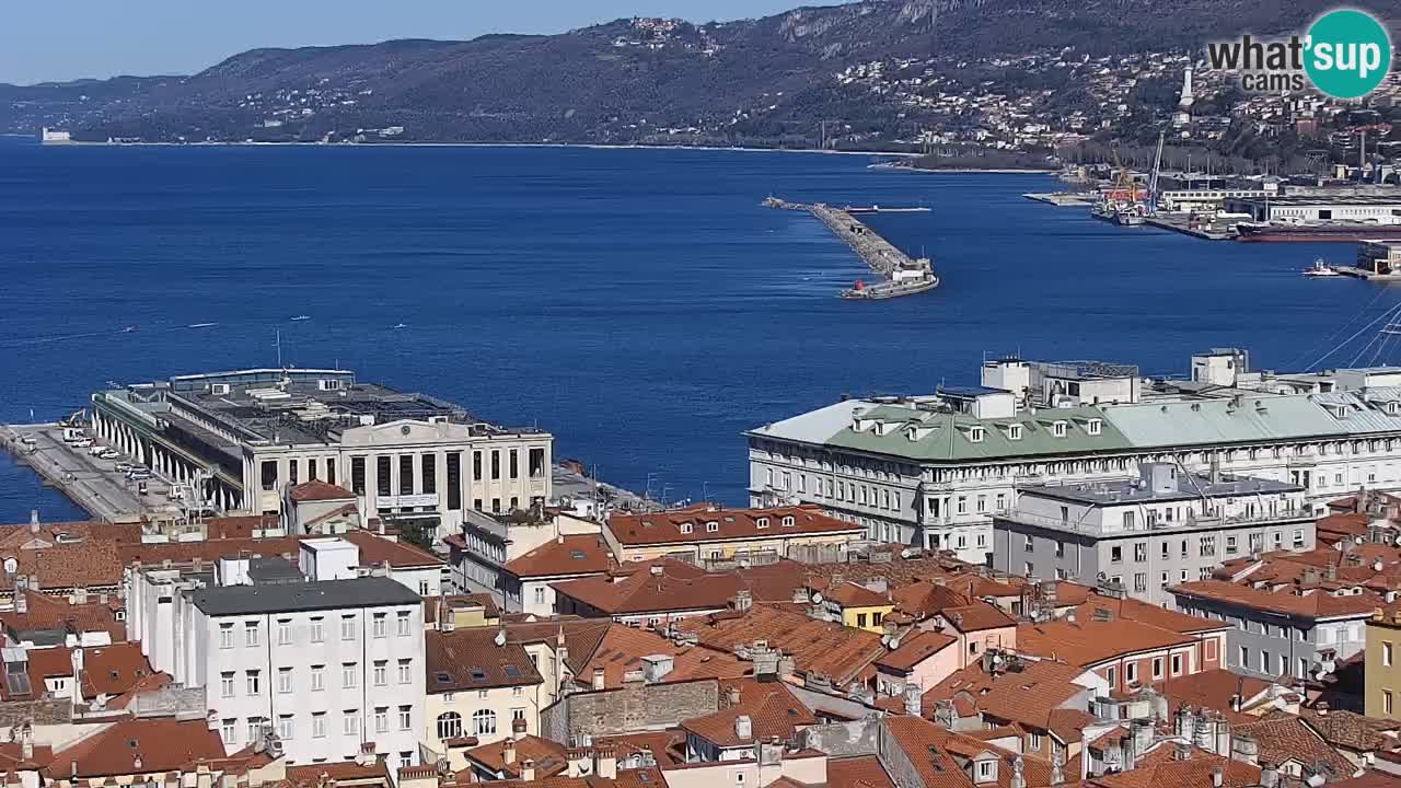 Webcam en vivo Trieste, ciudad, golfo, puerto y castillo de Miramare