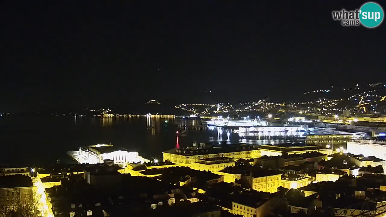 Webcam en vivo Trieste, ciudad, golfo, puerto y castillo de Miramare