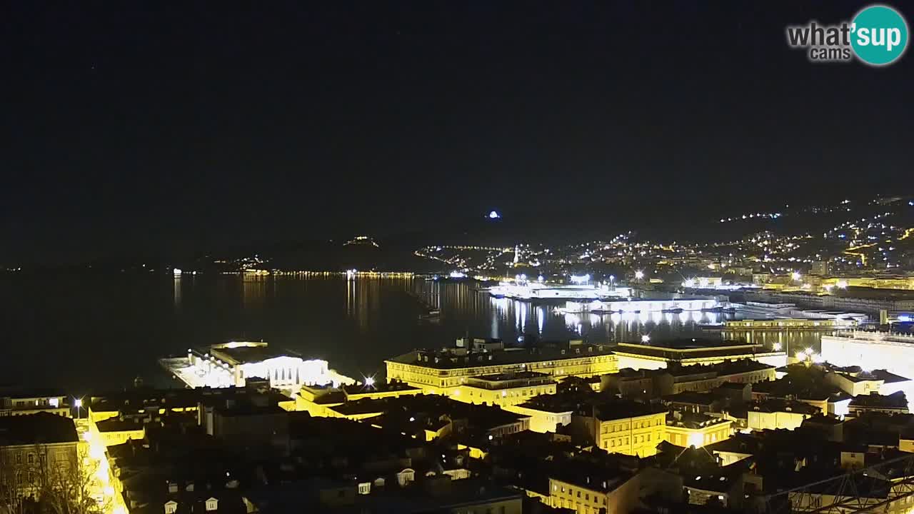 Webcam en direct Trieste, ville, golfe, port et château de Miramare