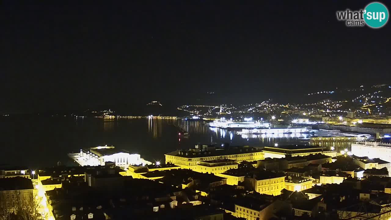 Live webcam Trieste – Panorama of the city, the Gulf, the maritime station and the Miramare castle