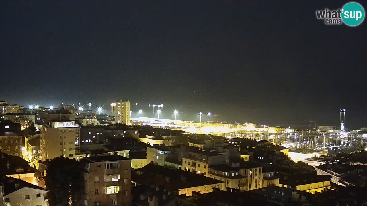 Webcam en direct Trieste, ville, golfe, port et château de Miramare