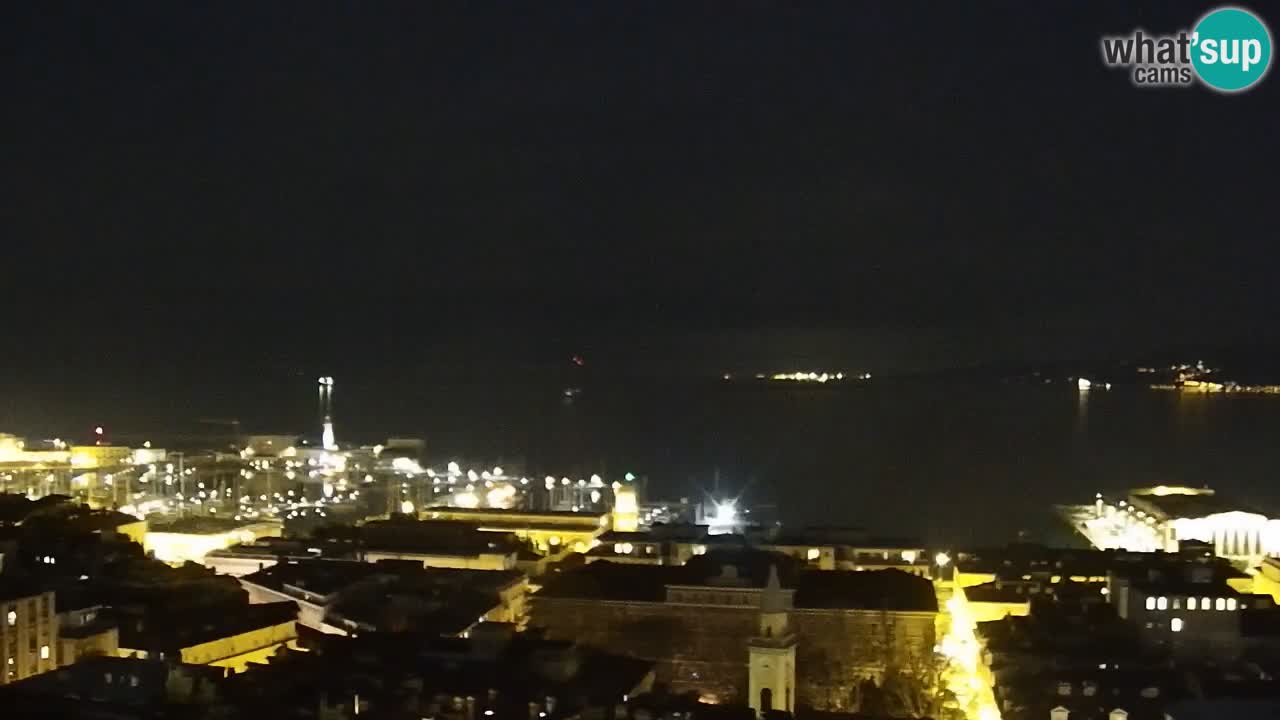 Webcam en direct Trieste, ville, golfe, port et château de Miramare