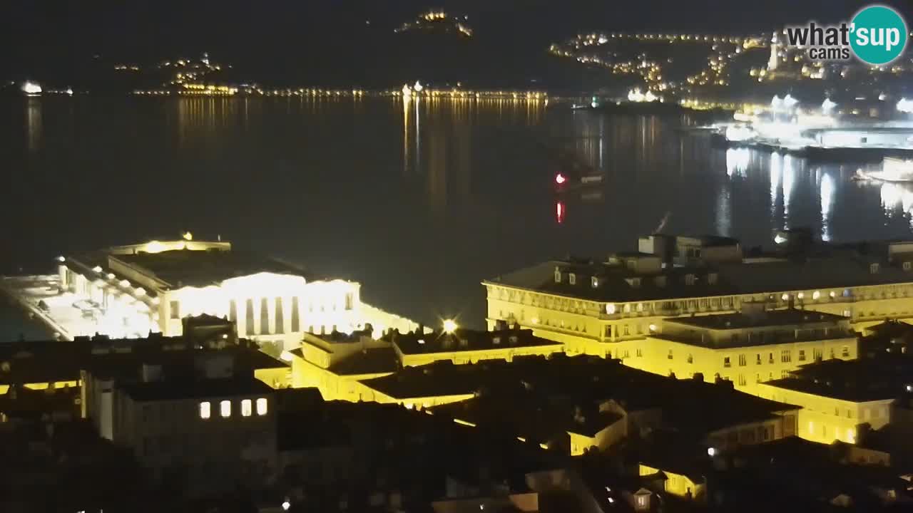 Webcam en vivo Trieste, ciudad, golfo, puerto y castillo de Miramare