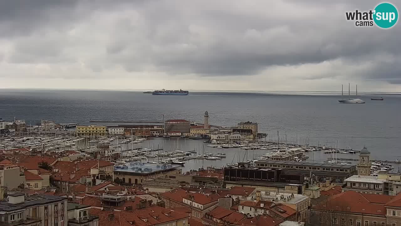 Live webcam Trieste – Panorama della città, del Golfo, stazione marittima e del castello di Miramare