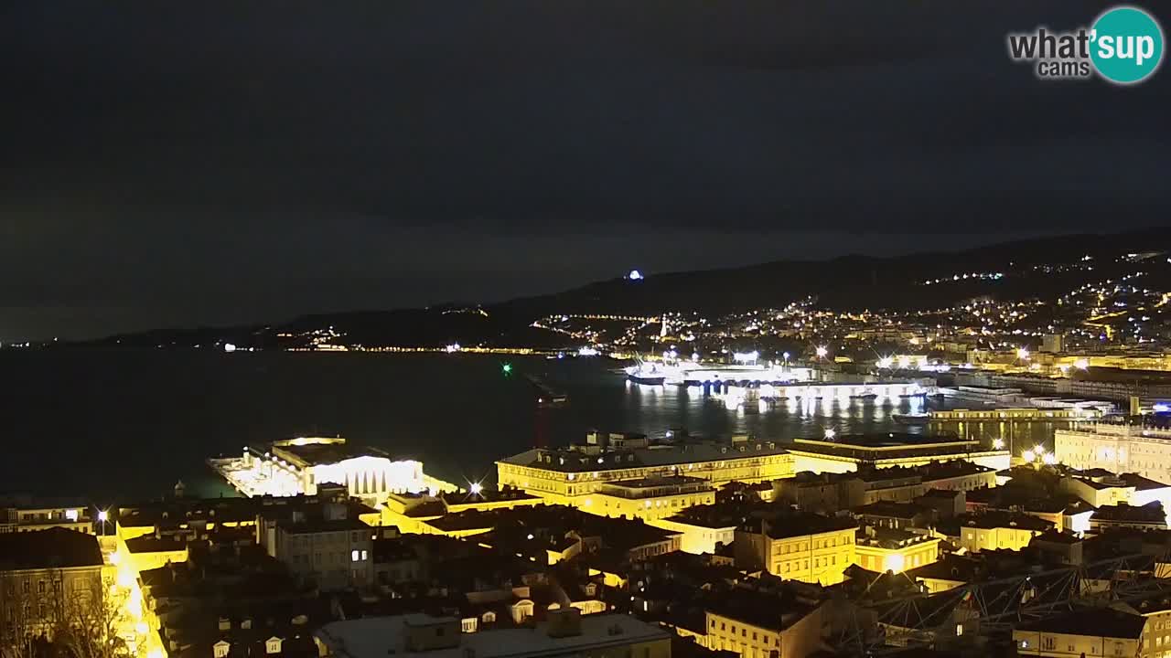 Webcam en vivo Trieste, ciudad, golfo, puerto y castillo de Miramare