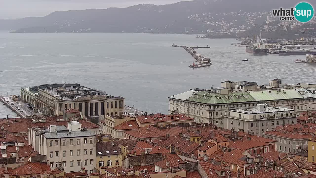 Webcam en vivo Trieste, ciudad, golfo, puerto y castillo de Miramare