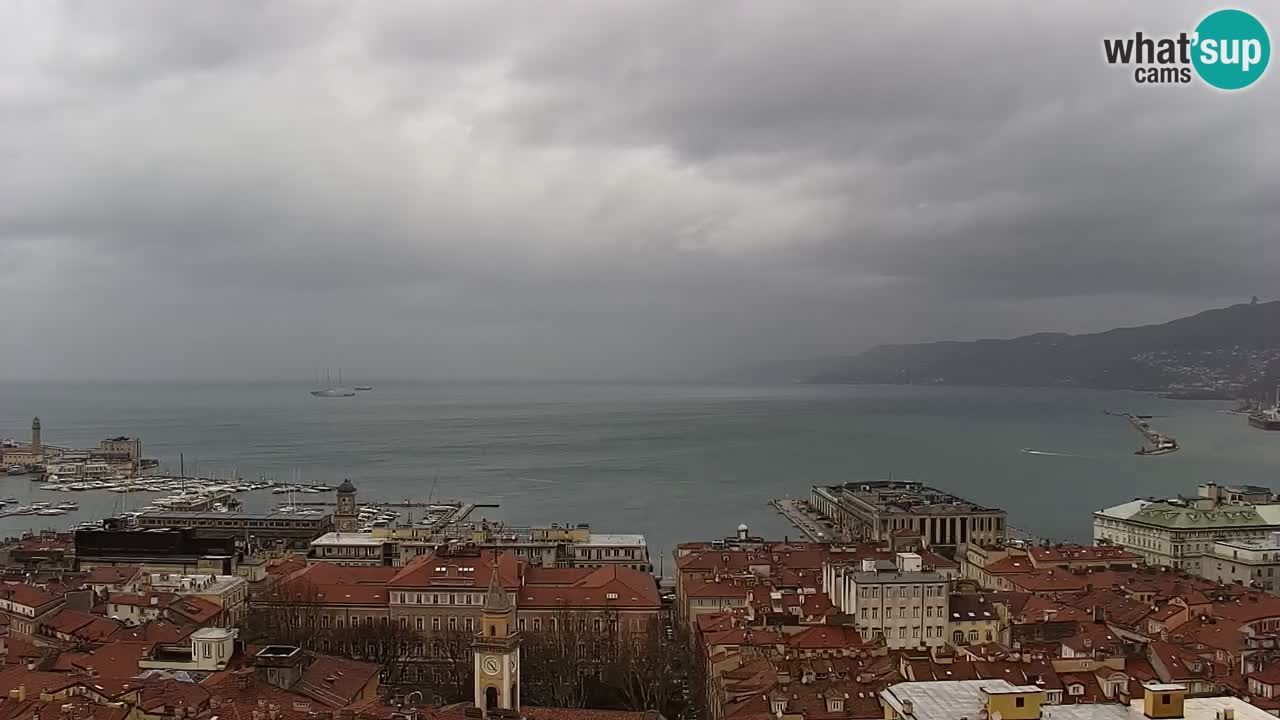 Live webcam Trieste – Panorama della città, del Golfo, stazione marittima e del castello di Miramare