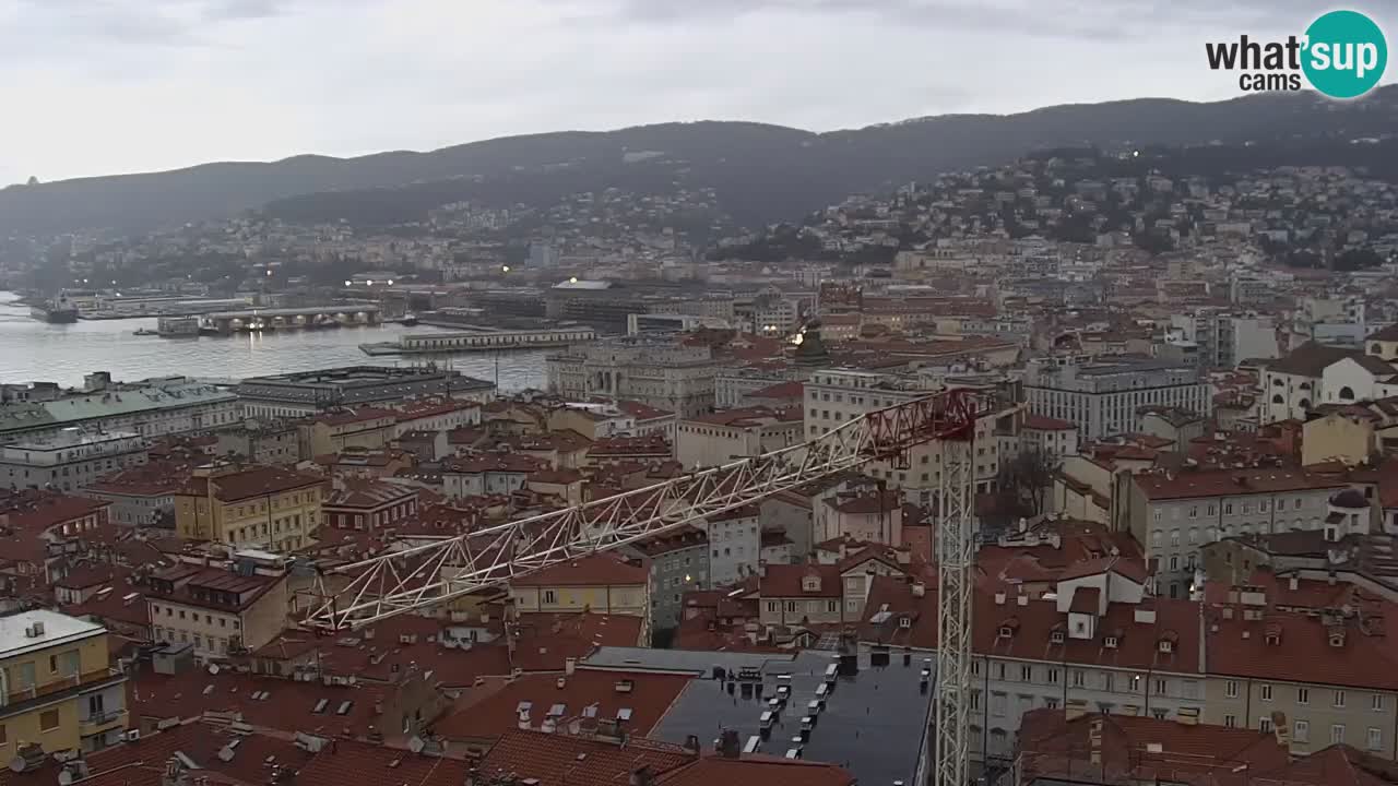 Webcam en vivo Trieste, ciudad, golfo, puerto y castillo de Miramare