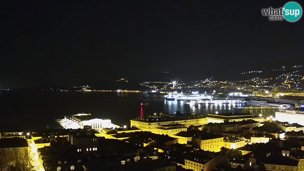 Webcam en vivo Trieste, ciudad, golfo, puerto y castillo de Miramare