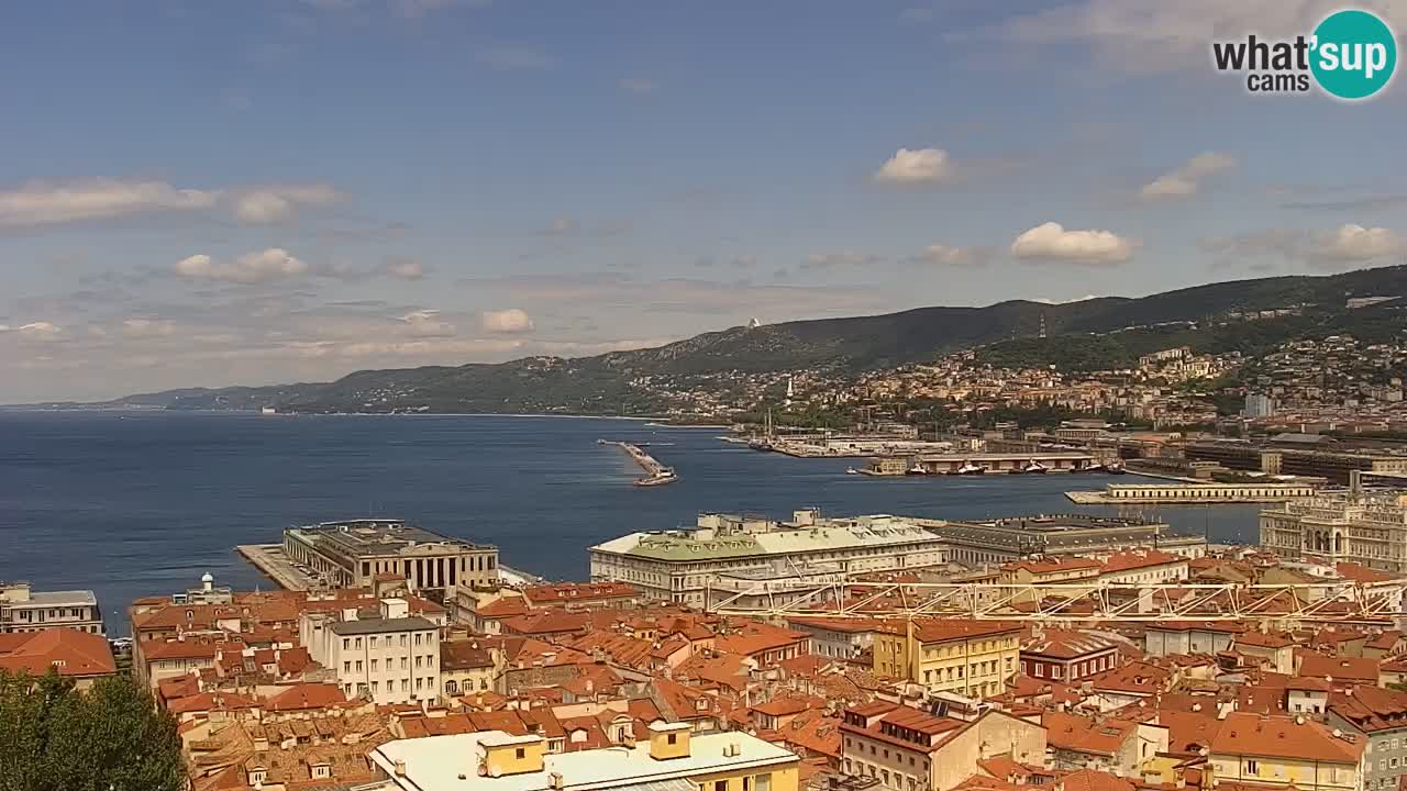 Webcam en direct Trieste, ville, golfe, port et château de Miramare