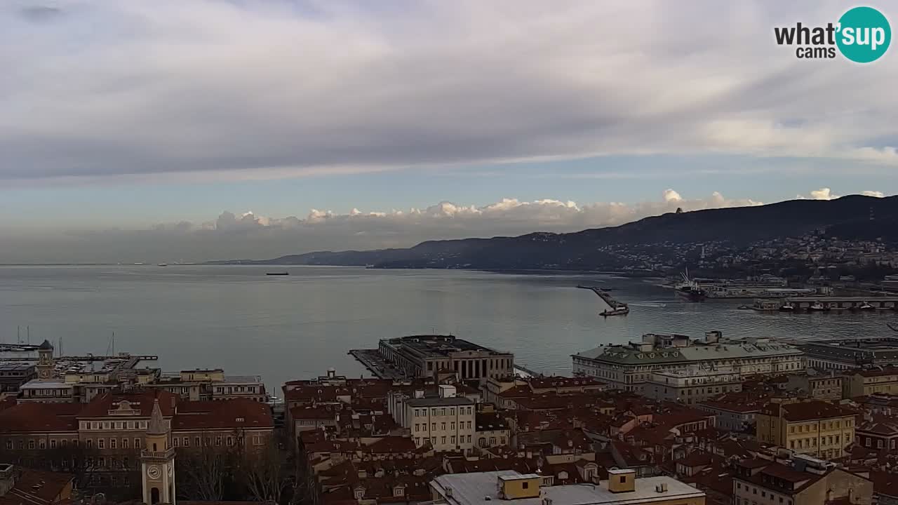 Webcam en direct Trieste, ville, golfe, port et château de Miramare