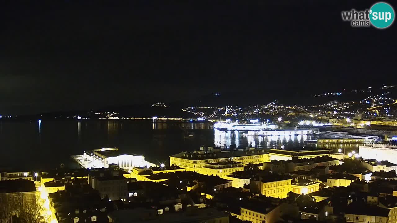 Webcam en vivo Trieste, ciudad, golfo, puerto y castillo de Miramare