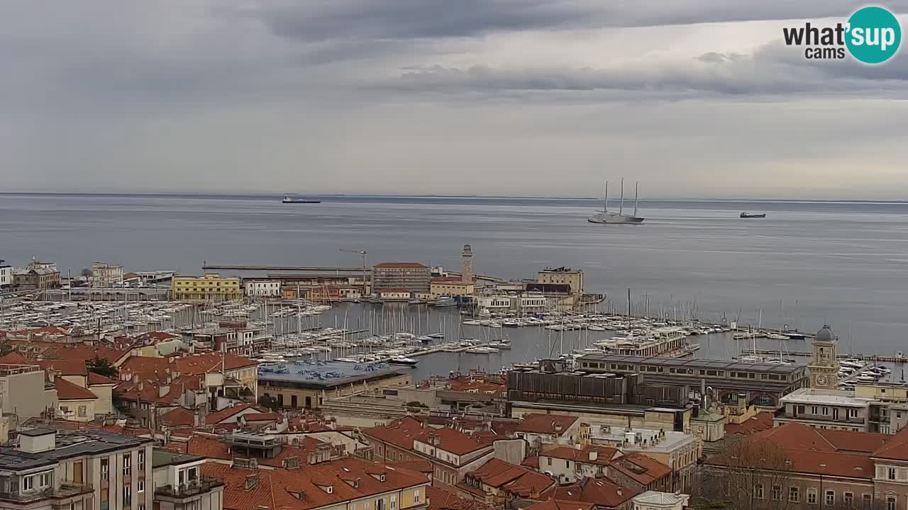 Live webcam Trieste – Panorama della città, del Golfo, stazione marittima e del castello di Miramare