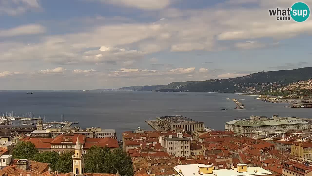 Live webcam Trieste – Panorama of the city, the Gulf, the maritime station and the Miramare castle
