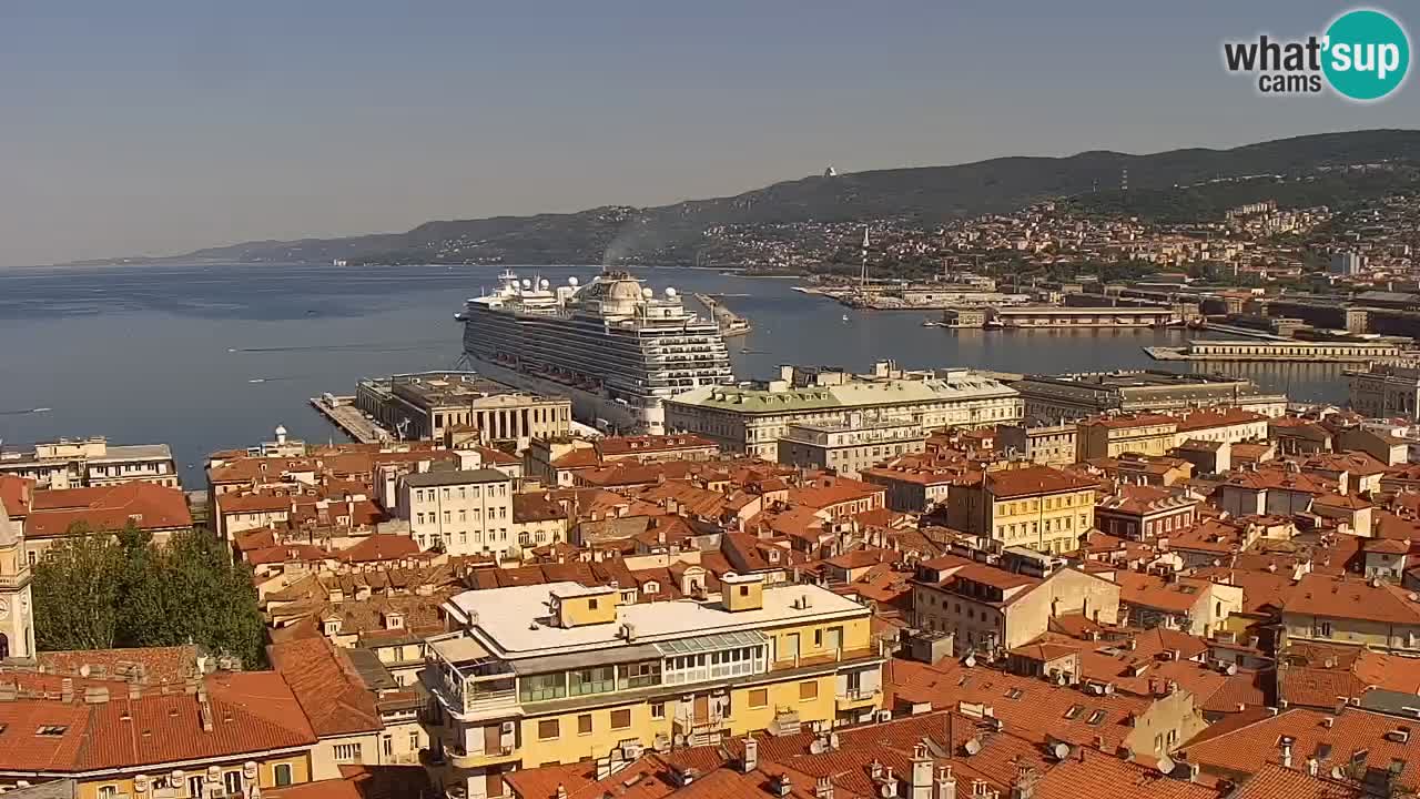 Live webcam Trieste – Panorama of the city, the Gulf, the maritime station and the Miramare castle