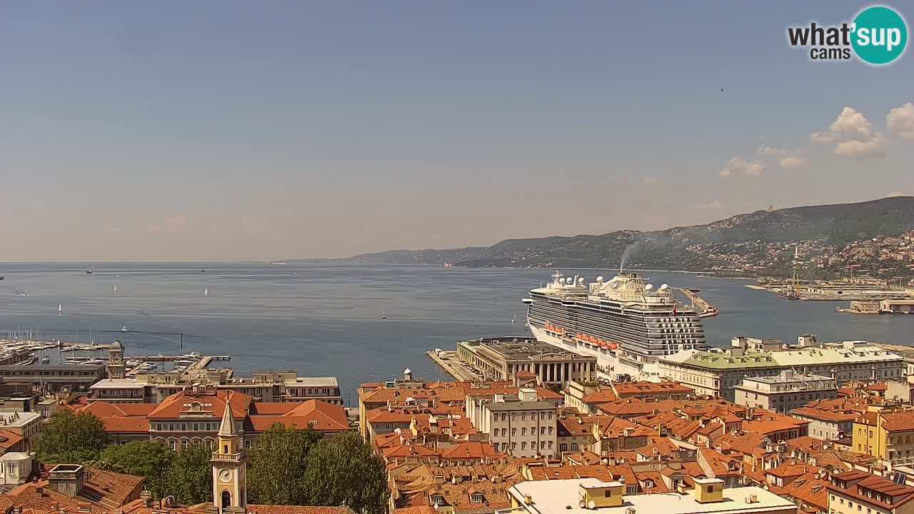 Webcam en vivo Trieste, ciudad, golfo, puerto y castillo de Miramare