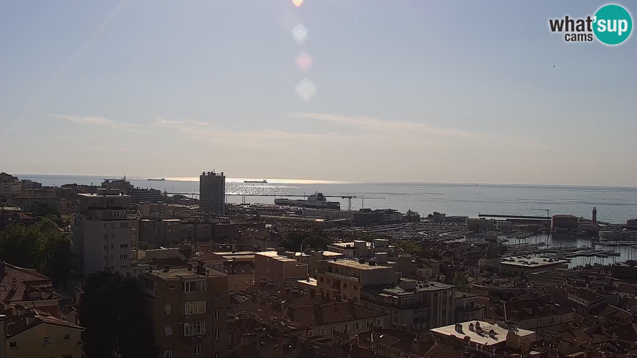 Webcam en vivo Trieste, ciudad, golfo, puerto y castillo de Miramare