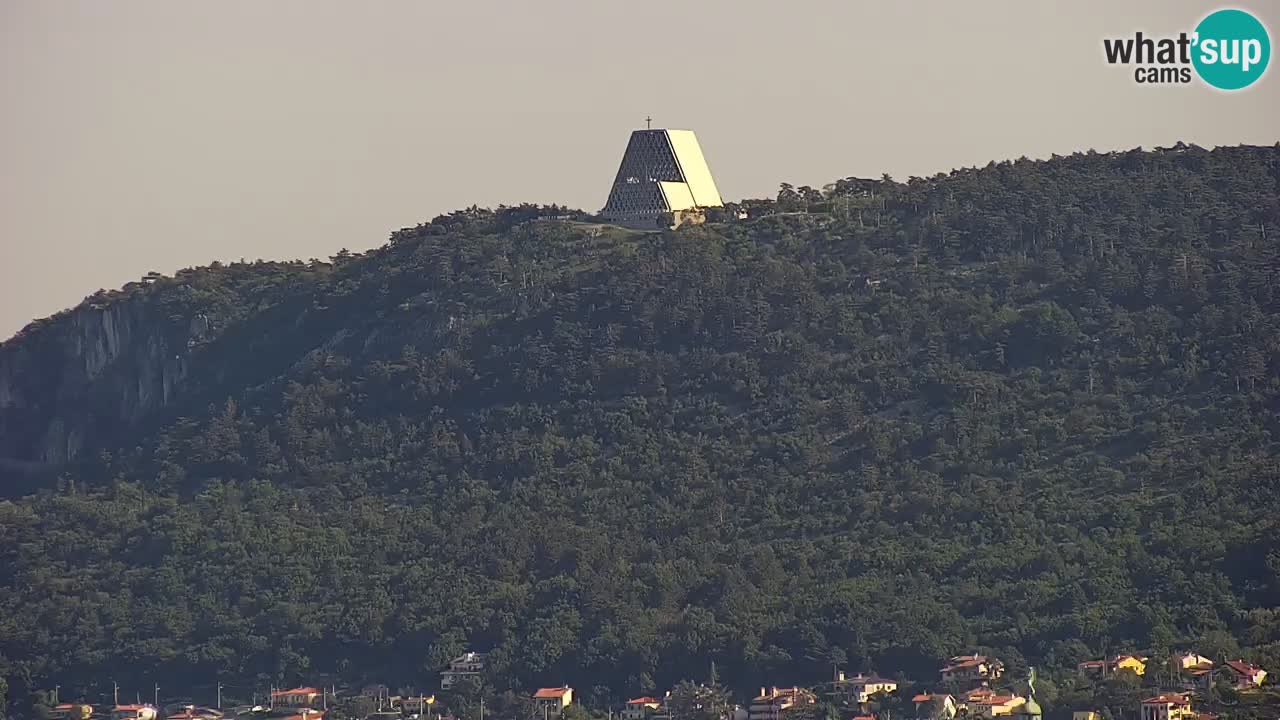 Webcam Trieste – View from sanctuary Monte Grisa