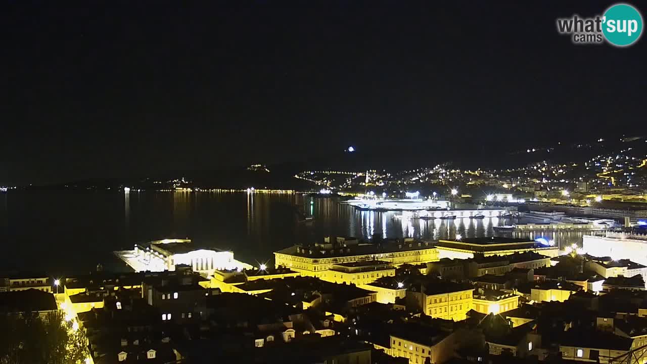 Webcam en vivo Trieste, ciudad, golfo, puerto y castillo de Miramare
