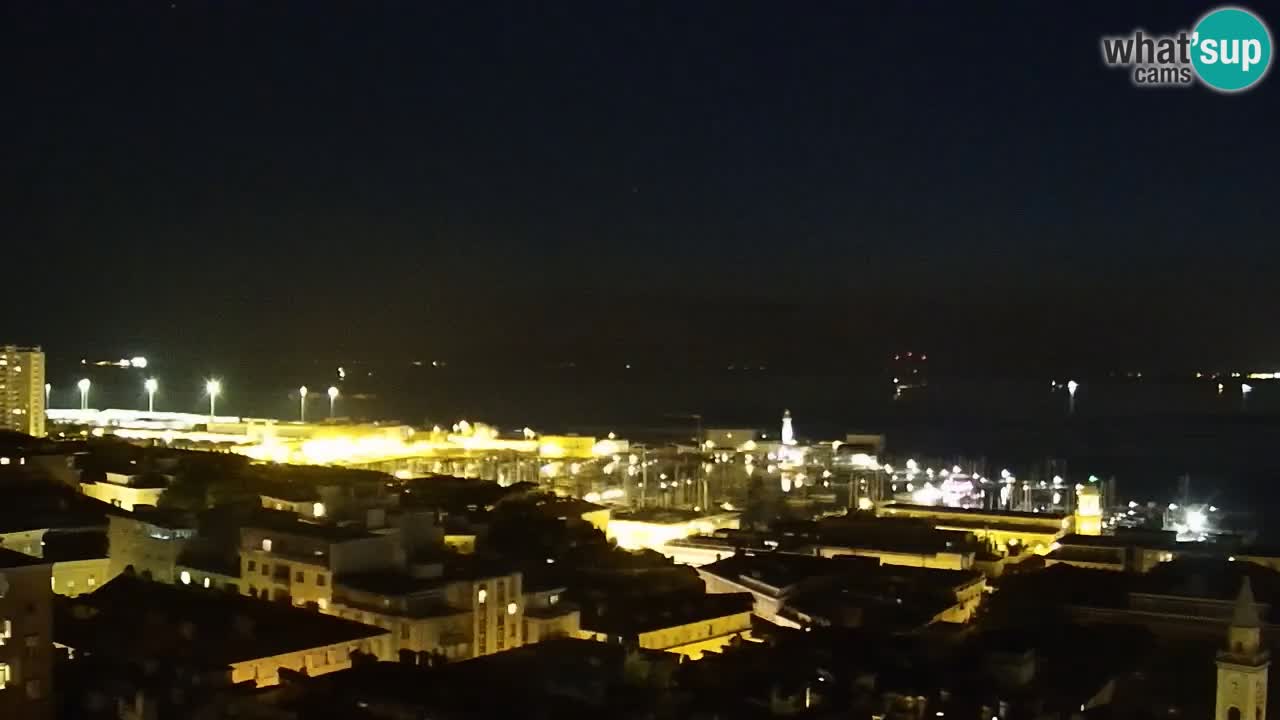 Webcam en vivo Trieste, ciudad, golfo, puerto y castillo de Miramare