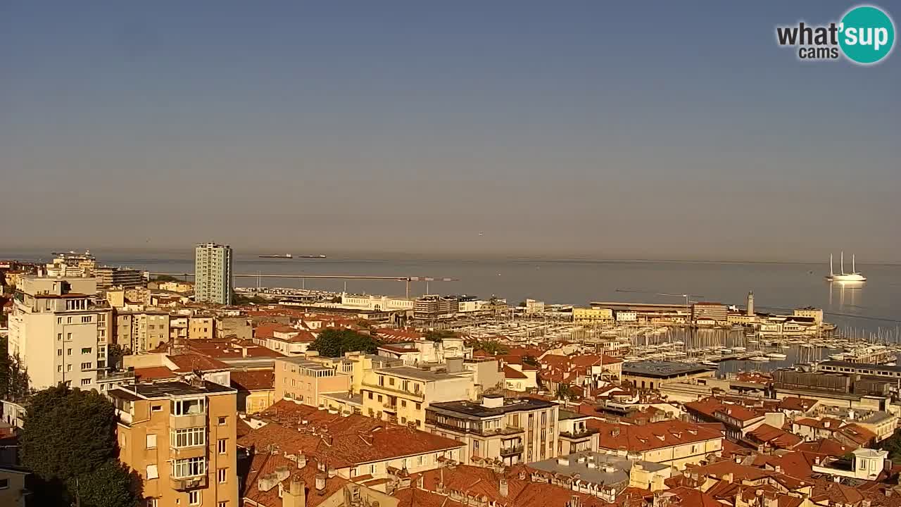 Live webcam Trieste – Panorama della città, del Golfo, stazione marittima e del castello di Miramare