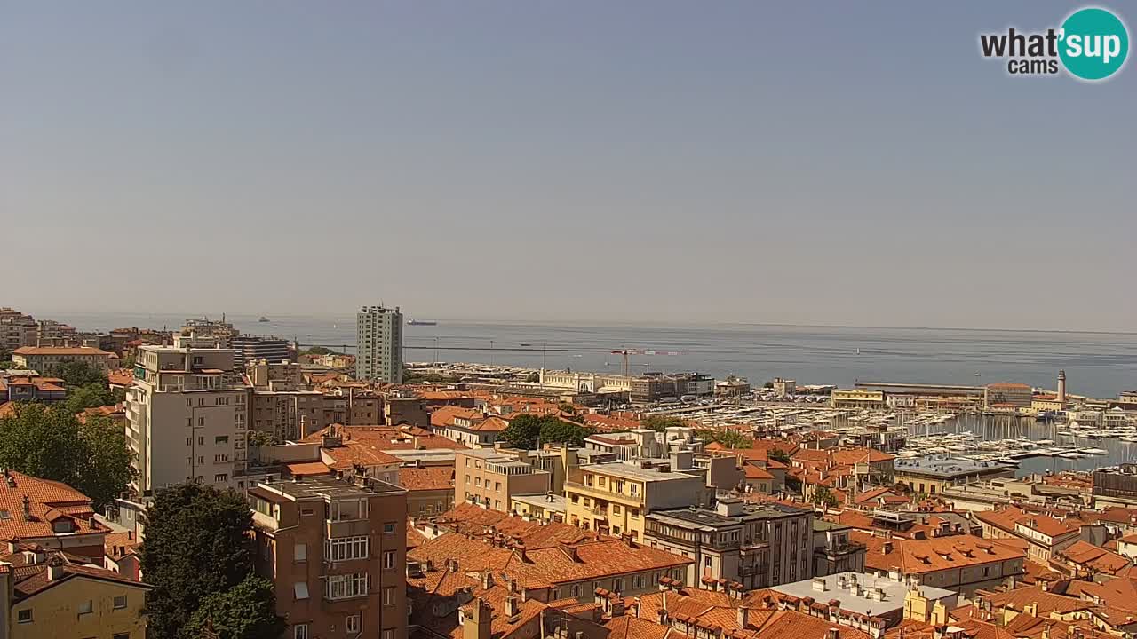 Webcam en direct Trieste, ville, golfe, port et château de Miramare