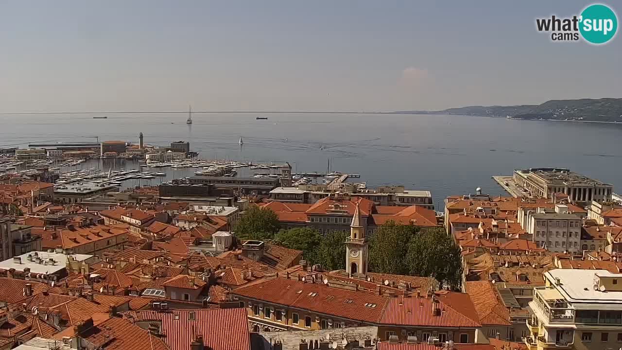 Webcam en vivo Trieste, ciudad, golfo, puerto y castillo de Miramare