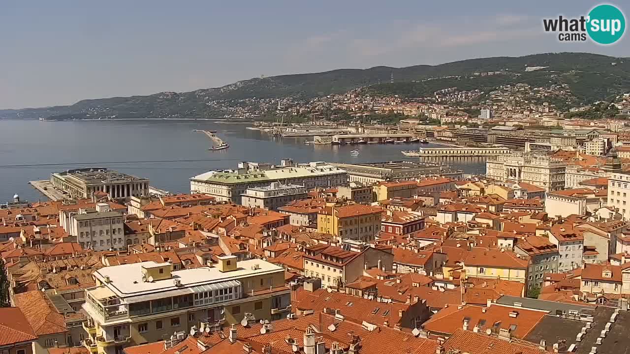 Webcam en vivo Trieste, ciudad, golfo, puerto y castillo de Miramare