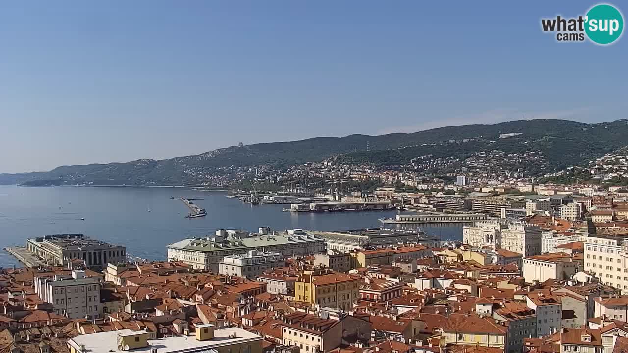 Live webcam Trieste – Panorama of the city, the Gulf, the maritime station and the Miramare castle