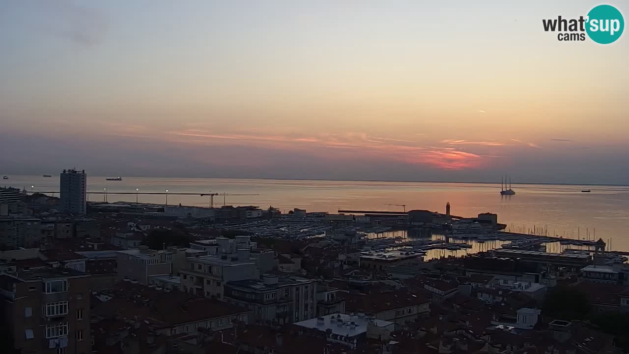 Live webcam Trieste – Panorama della città, del Golfo, stazione marittima e del castello di Miramare