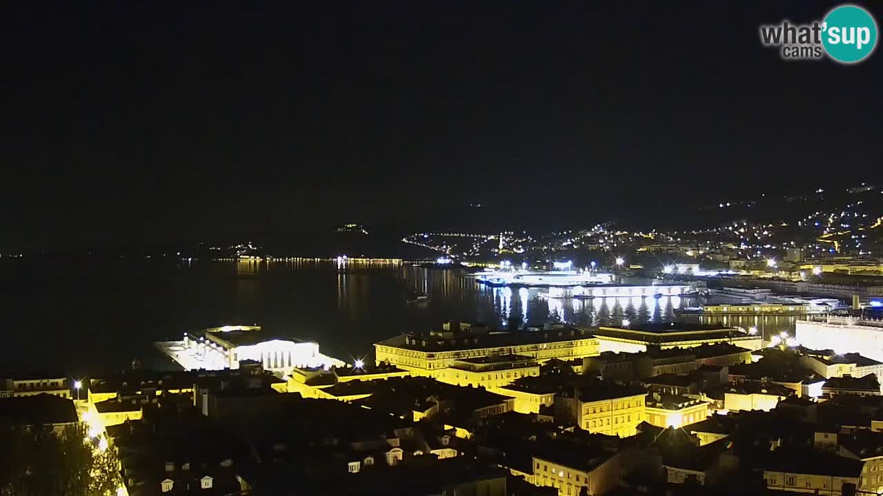 Webcam en direct Trieste, ville, golfe, port et château de Miramare