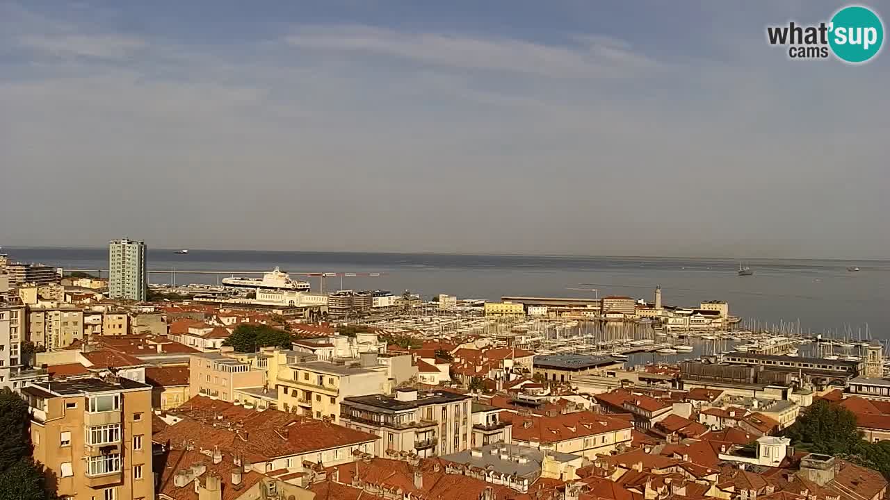 Live webcam Trieste – Panorama of the city, the Gulf, the maritime station and the Miramare castle