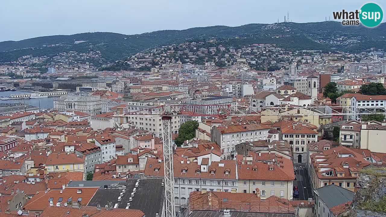Webcam en direct Trieste, ville, golfe, port et château de Miramare
