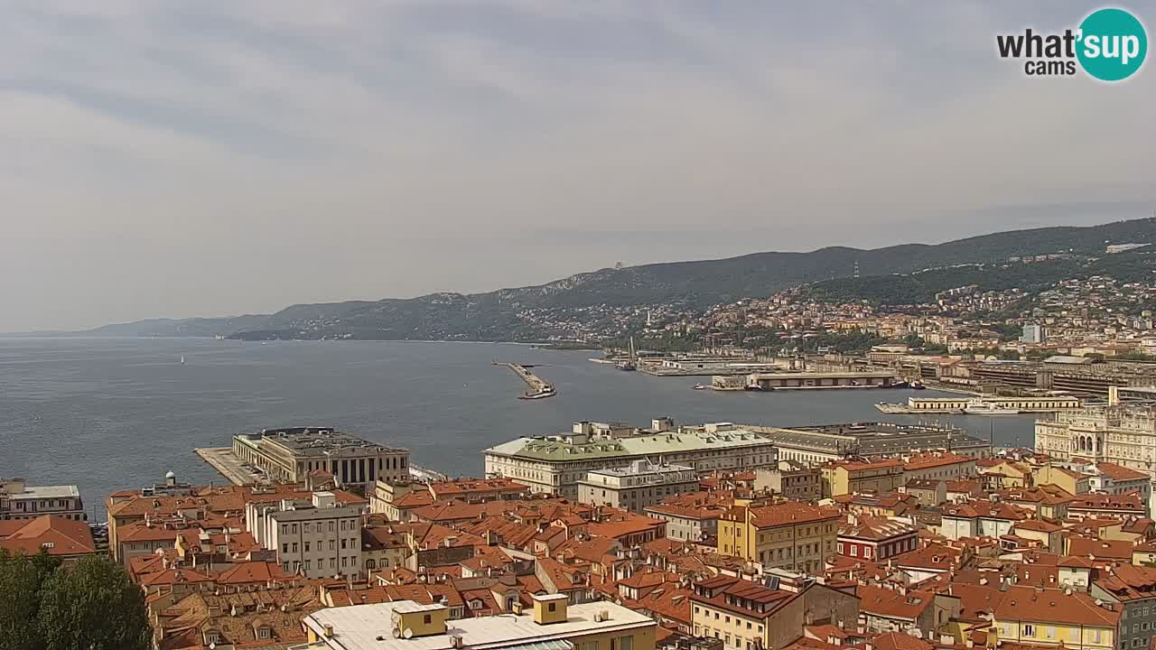 Live webcam Trieste – Panorama of the city, the Gulf, the maritime station and the Miramare castle