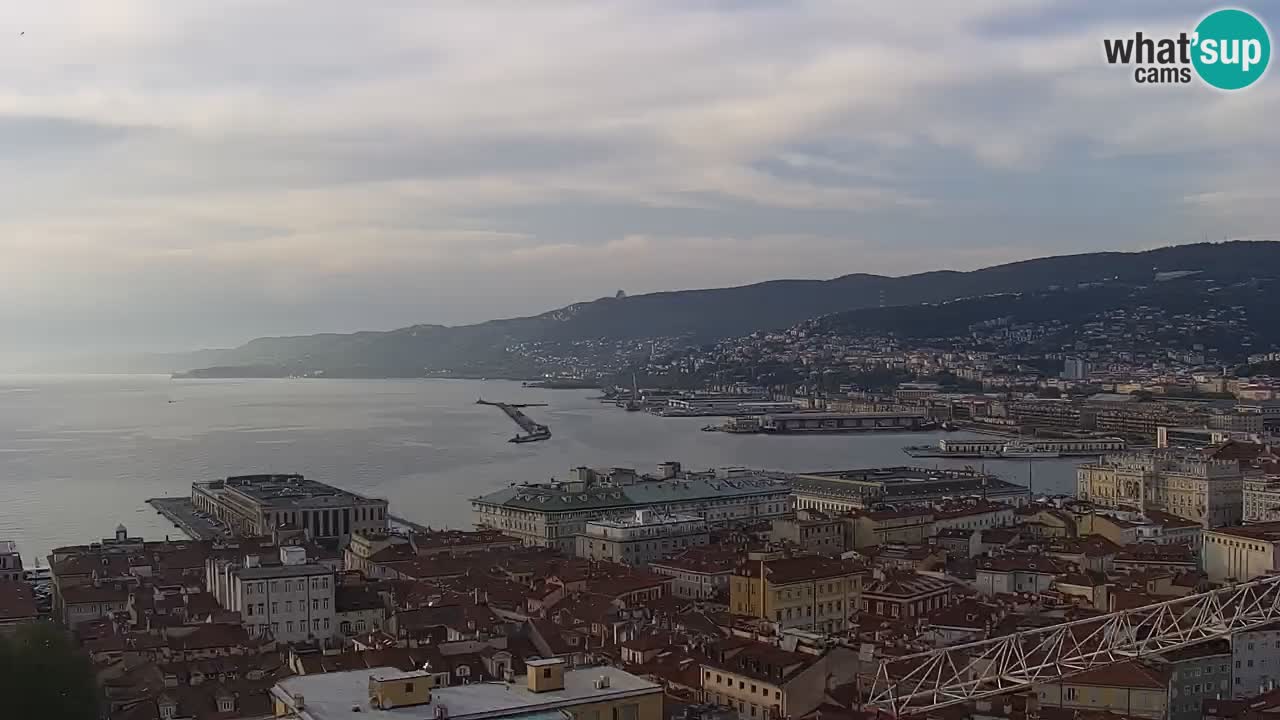 Live webcam Trieste – Panorama of the city, the Gulf, the maritime station and the Miramare castle