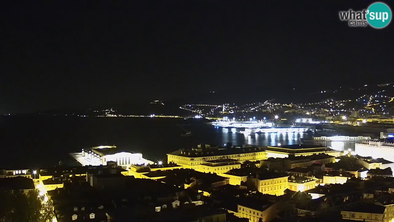Webcam en vivo Trieste, ciudad, golfo, puerto y castillo de Miramare