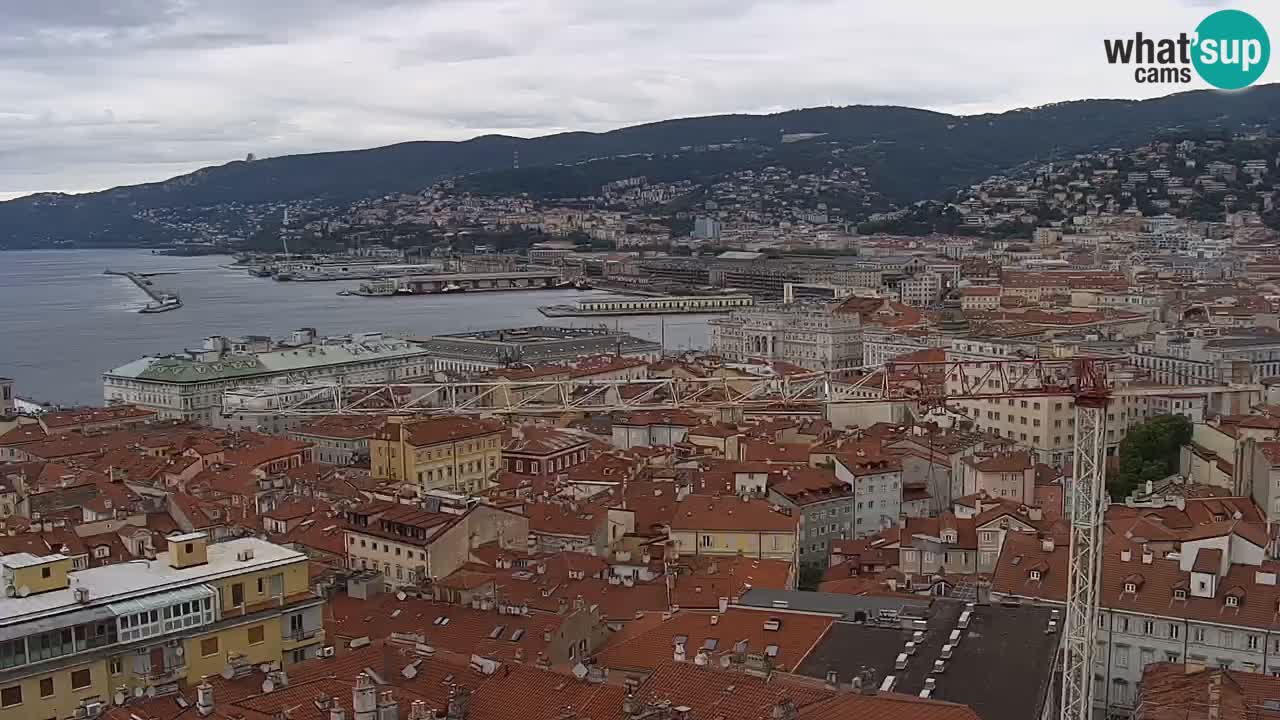 Webcam en vivo Trieste, ciudad, golfo, puerto y castillo de Miramare