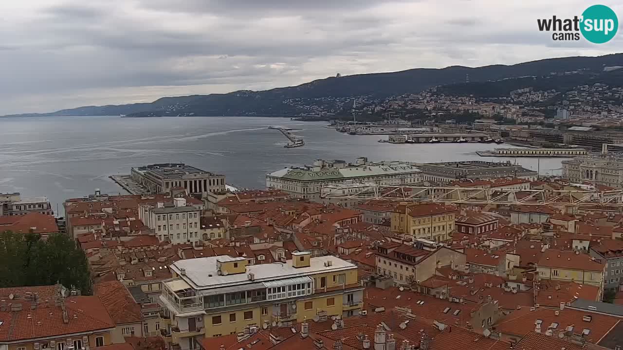 Live webcam Trieste – Panorama of the city, the Gulf, the maritime station and the Miramare castle
