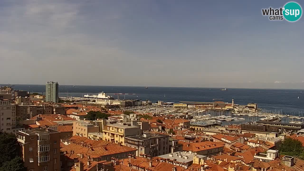 Webcam en direct Trieste, ville, golfe, port et château de Miramare